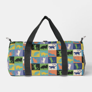 Cool Colourful Cats in Quilt Squares Duffle Bag