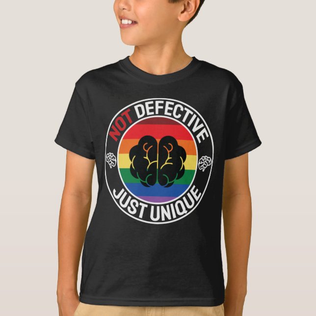 Cool Colourful Celebrate Neurodiversity Saying T-Shirt (Front)
