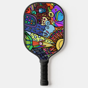 Cool & Colourful Comic Graffiti Pickleball Paddle
