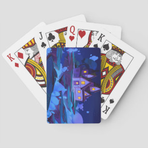 Cool & Colourful Creepy Floating Halloween House Playing Cards