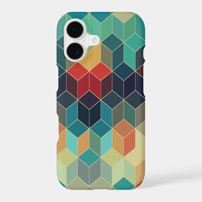 Cool Colourful Cubes Geometric Pattern 5 (Back)