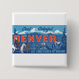 Cool Colourful Denver 15 Cm Square Badge