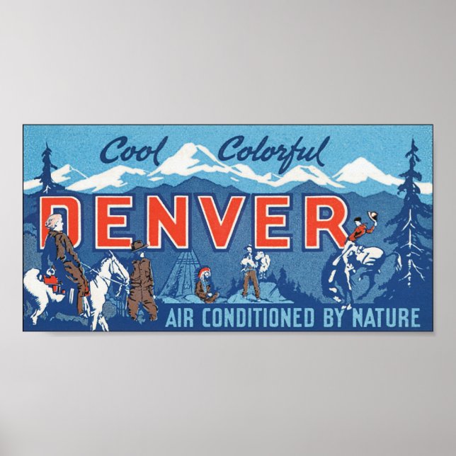 Cool Colourful Denver Travel Poster (Front)