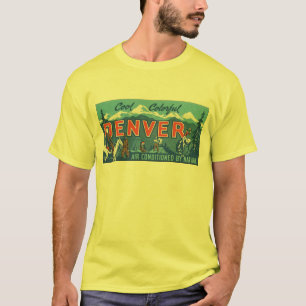 Cool Colourful Denver Travel Poster T-Shirt