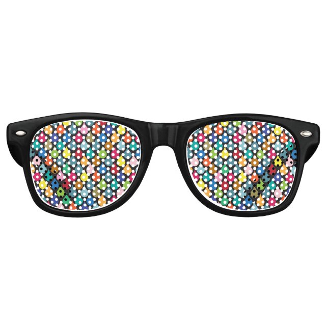 Cool Colourful Dragon Scale Pattern Retro Sunglasses (Front)