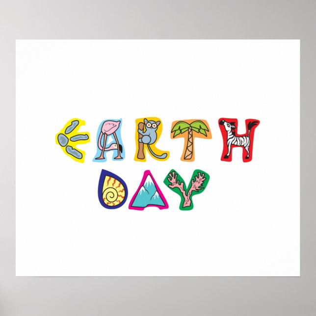 Cool Colourful Earth Day Custom Poster Print (Front)