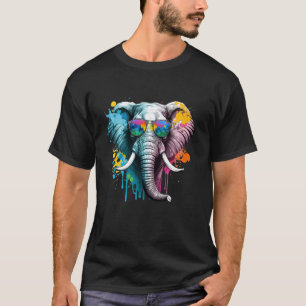Cool Colourful Elephant Animal Elephant Lovers T-Shirt
