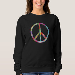 Cool Colourful Floral Patterned Peace Sign Sweatshirt