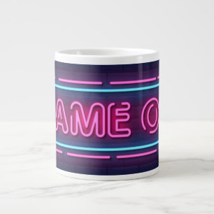 Cool & Colourful Game On Simulated Neon Sign Large Coffee Mug