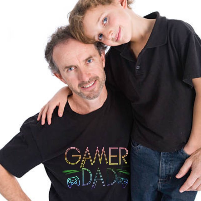 Cool Colourful 'GAMER' DAD | Father's Day T-Shirt (Creator Uploaded)
