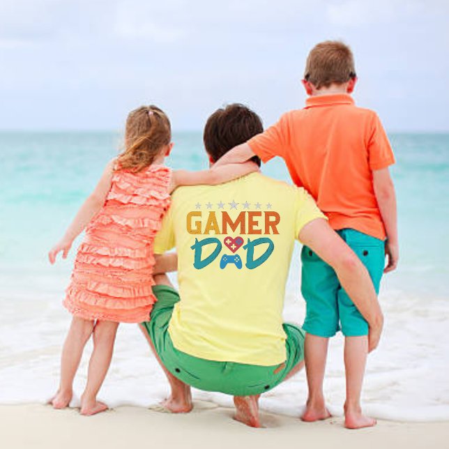 Cool Colourful 'GAMER' DAD | Father's Day T-Shirt  (Creator Uploaded)