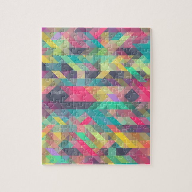 Cool colourful geometric triangles pattern jigsaw puzzle (Vertical)