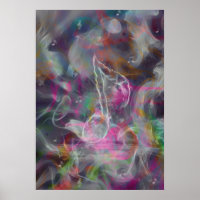 Cool colourful glow smoke effects white music note