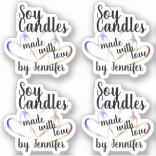 Cool Colourful Hearts Made with Love Soy Candles