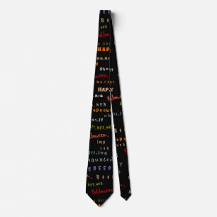 Cool Colourful Holiday Typography Halloween Spirit Tie