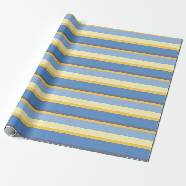 Cool Colourful Horizontal Stripes  Wrapping Paper (Unrolled)