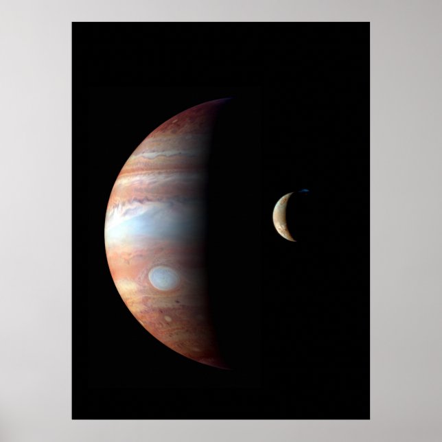 Cool Colourful Jupiter and Io Poster (Front)