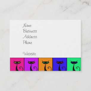 Cool Colourful Kitty Cat Pop Art Business Card