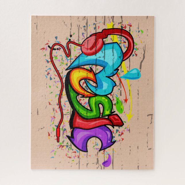 Cool Colourful Music Graffiti Jigsaw Puzzle (Vertical)