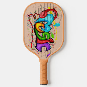 Cool Colourful Music Graffiti Pickleball Paddle