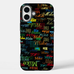 Cool Colourful Name Personalised iPhone 16 Plus Case