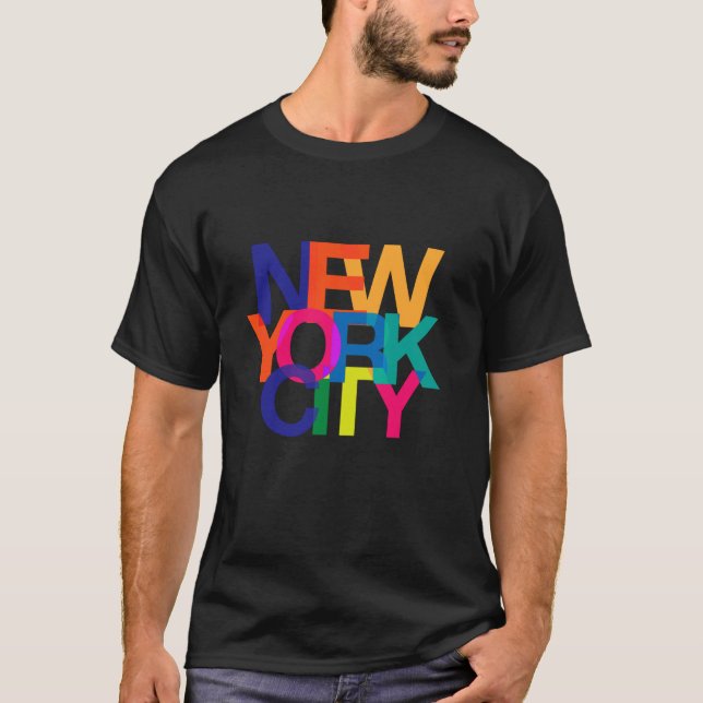 Cool Colourful New York City Graphic Urban Vibes C T-Shirt (Front)