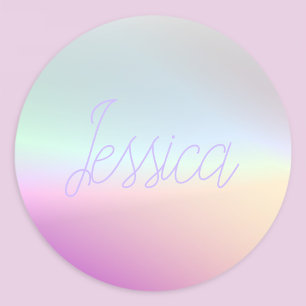Cool Colourful Ombre Gradients & Your Script Classic Round Sticker