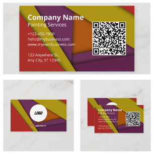 Cool Colourful Painter QR Code Logo Business Card