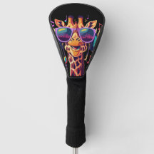 Cool Colourful Party Giraffe with Headphones 