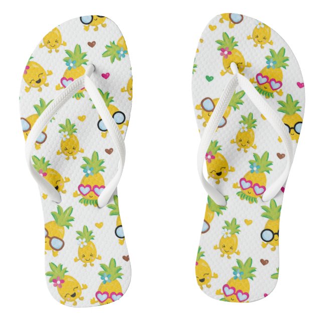 Cool Colourful Pineapple Flip Flops (Footbed)