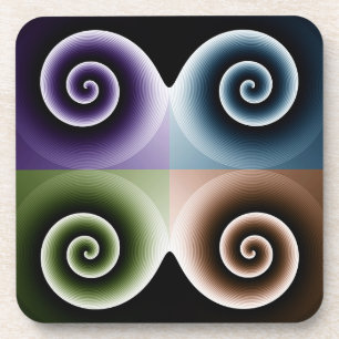 COOL Colourful Spiral Abstract Pattern Coaster