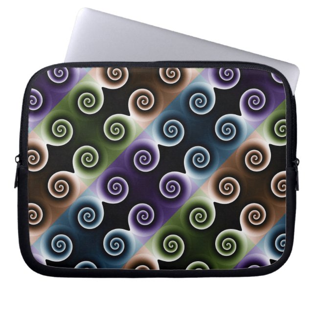 COOL Colourful Spiral Abstract Pattern Laptop Sleeve (Front)