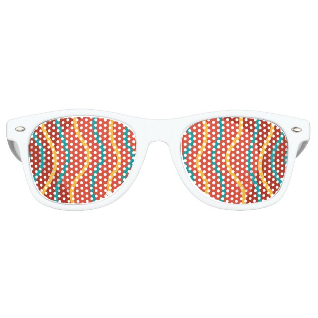 Cool Colourful Stripes Retro Sunglasses (Front)