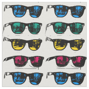 Cool Colourful Sunglasses Illustration Fabric