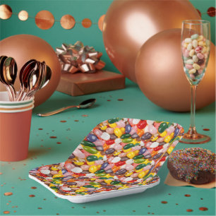 Cool colourful sweet Easter Jelly Beans Candy Paper Plate