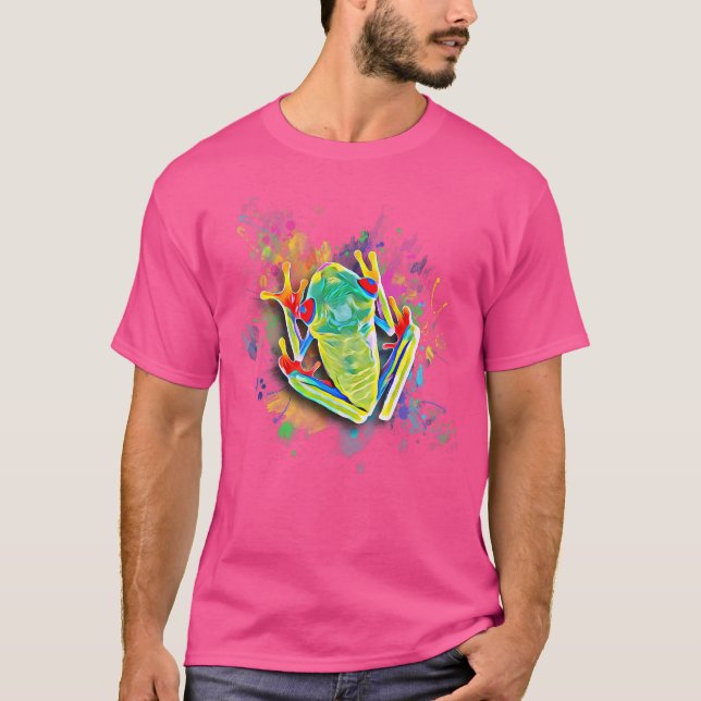 Cool Colourful Tree Frog Gear For T-Shirt (Front)