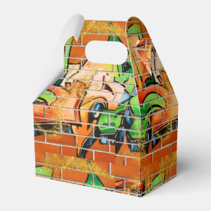 Cool Colourful Urban Graffiti with Faux Glitter Favour Box