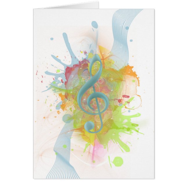 Cool colourful watercolour splatters music notes (Front)