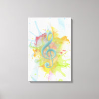 Cool colourful watercolour splatters music notes