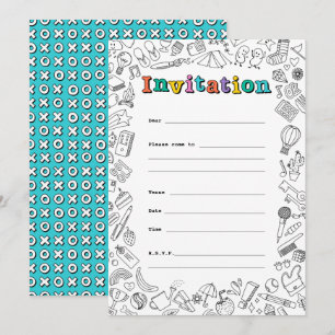 Cool Colouring flat invitation card