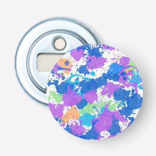Cool Colours Abstract Splatter Paint, Blurple Bottle Opener