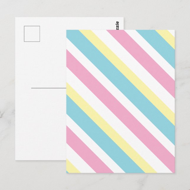 Cool Colours Stripes Pattern  Postcard (Front/Back)