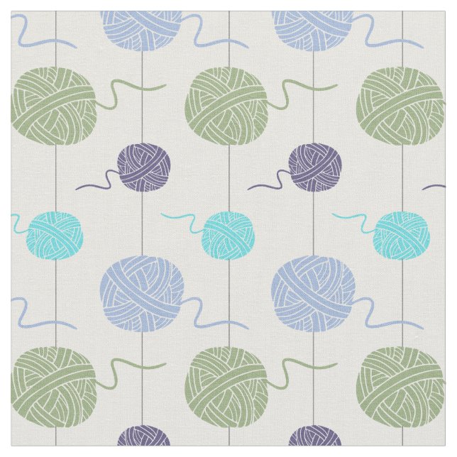 Cool Colours Yarn Ball String Pattern Fabric (Close Up)