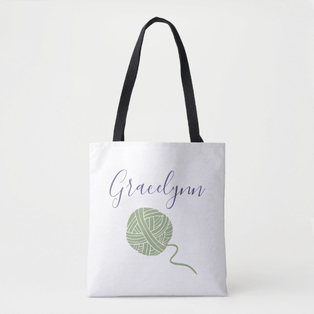 Cool Colours Yarn Ball String Pattern Tote Bag (Front)