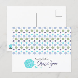 Cool Colours Yarn Ball String Postcard
