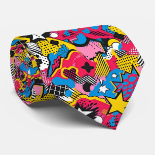 Cool comic pop tiled pattern tie