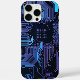 Cool Computer Circuit Board Blue iPhone 16 Pro Max Case