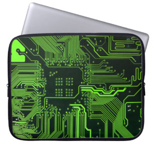 Cool Computer Circuit Board - Green Laptop Sleeve
