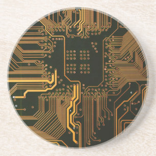 Cool Computer Circuit Board - Orange Coaster
