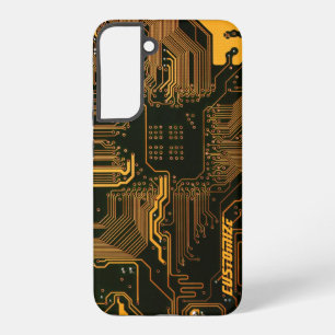 Cool Computer Circuit Board Orange Custom Samsung Galaxy Case